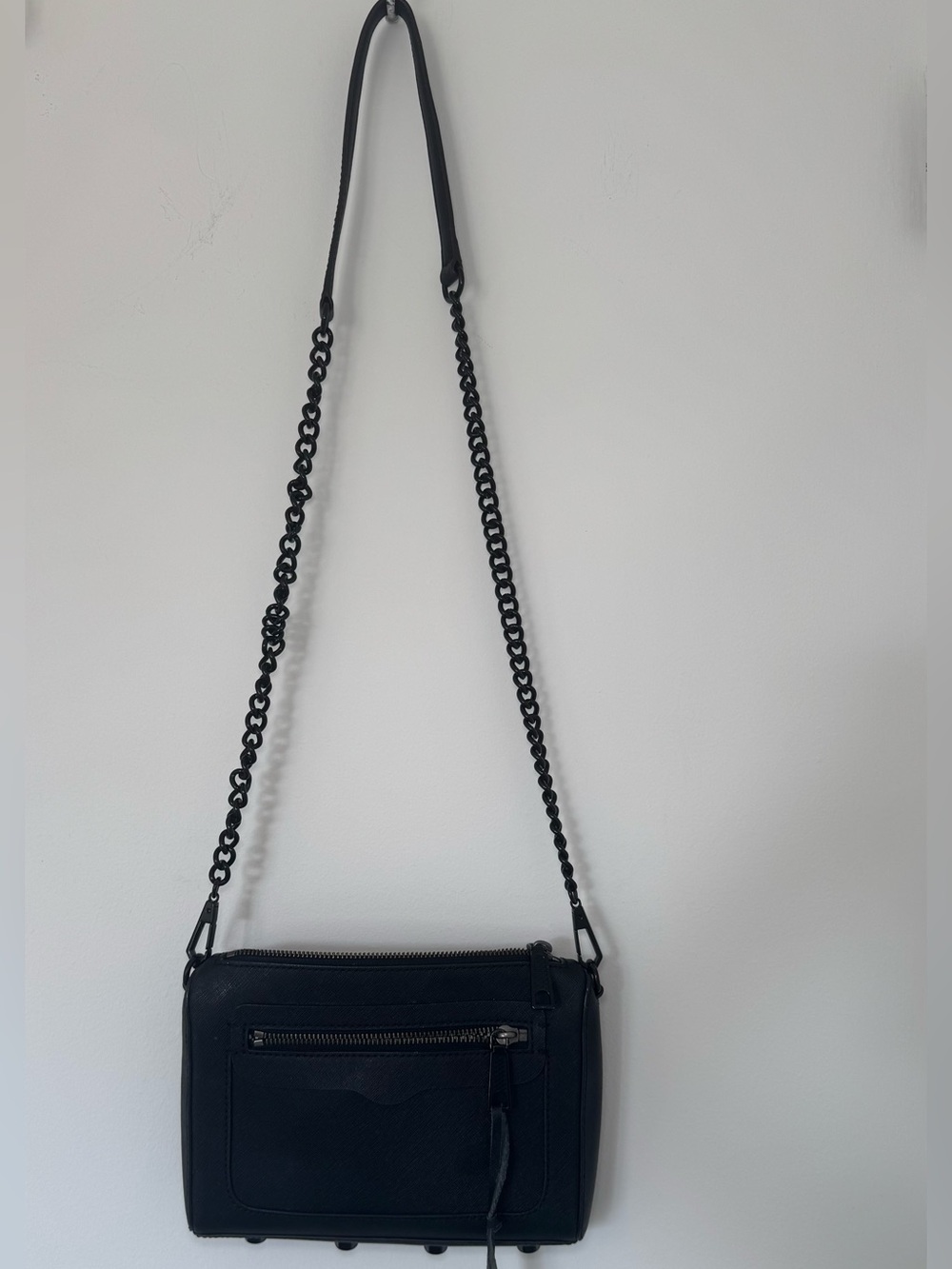Rebecca Minkoff Avery Black Saffiano Leather Crossbody Bag